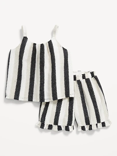 Sleeveless Top and Shorts Set for Toddler Girls