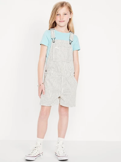 Printed Baggy Jean Shortalls for Girls