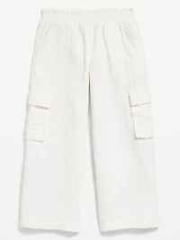 Double-Weave Wide-Leg Cargo Pants for Girls