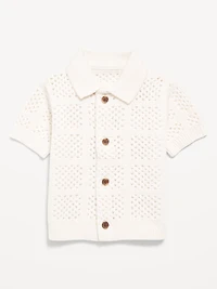 Short-Sleeve Crochet-Knit Shirt for Baby