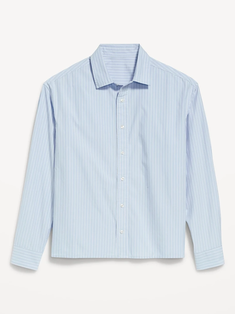 Oversized Cropped Poplin Shirt