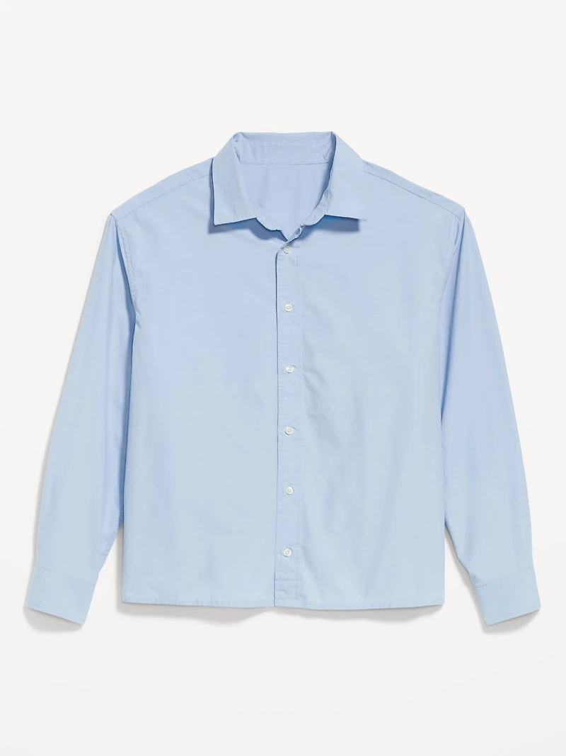 Oversized Cropped Poplin Shirt