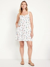 Fit & Flare Crepe Mini Dress