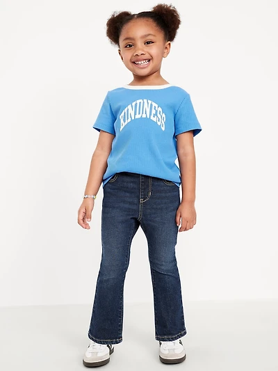 Wow High-Waisted Flare-Leg Pull-On Jeans for Toddler Girls