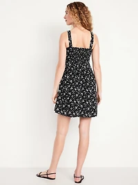 Fit & Flare Crepe Mini Dress