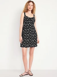 Fit & Flare Crepe Mini Dress
