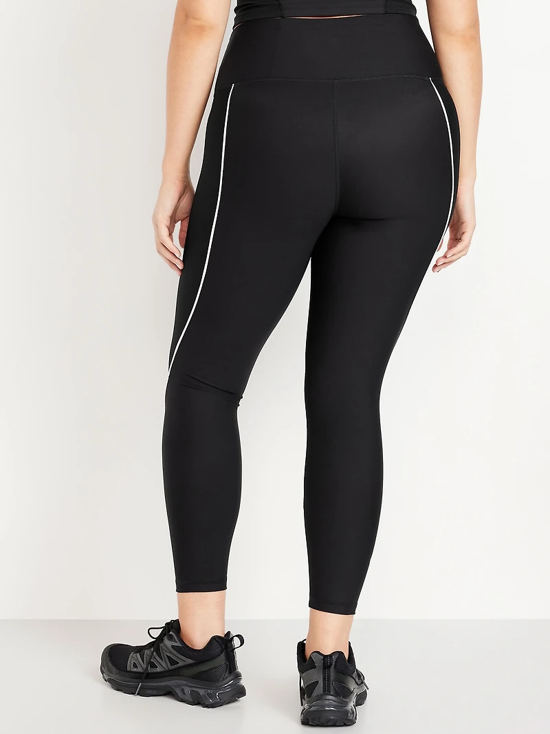 High-Waisted PowerSoft Rib Mix 7/8 Leggings
