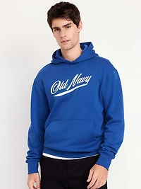 Oversized Logo Pullover Hoodie for Men