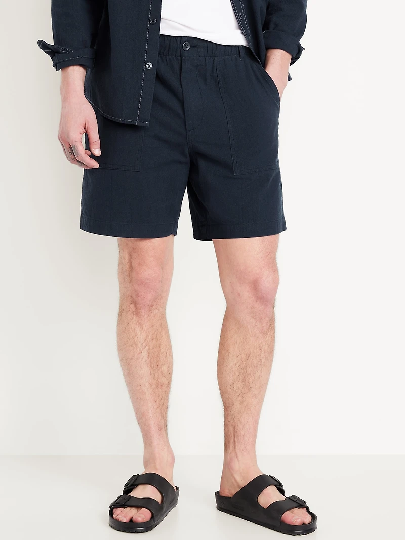 Crepe Workwear Shorts -- 7-inch inseam