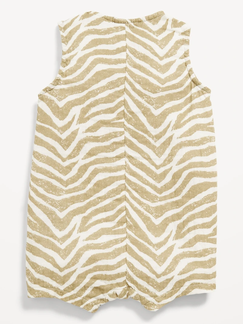Sleeveless Henley One-Piece Romper for Baby