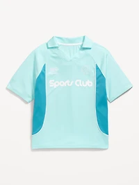 Oversized Collared Soccer Jersey T-Shirt for Boys
