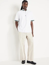 Mock-Neck Pique Quarter Zip