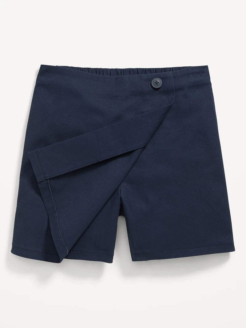 School Uniform Wrap-Front Skort for Girls