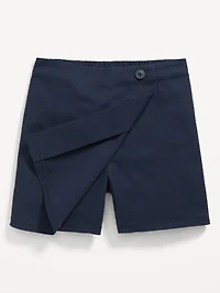 School Uniform Wrap-Front Skort for Girls