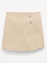 School Uniform Wrap-Front Skort for Girls