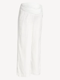 Pantalon à jambe large avec panneau rabattable de maternité