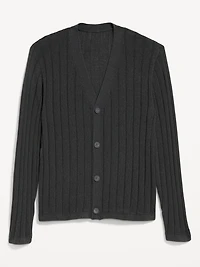 Ribbed Button-Front Cardigan