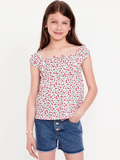 Printed Short-Sleeve Top for Girls