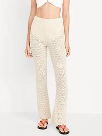 High-Waisted Crochet Flare Pants