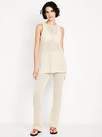 High-Waisted Crochet Flare Pants