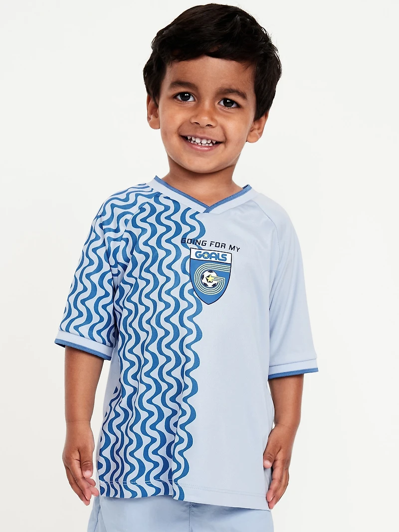 Oversized Graphic Jersey T-Shirt for Toddler Boys