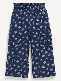 Double-Weave Wide-Leg Cargo Pants for Toddler Girls