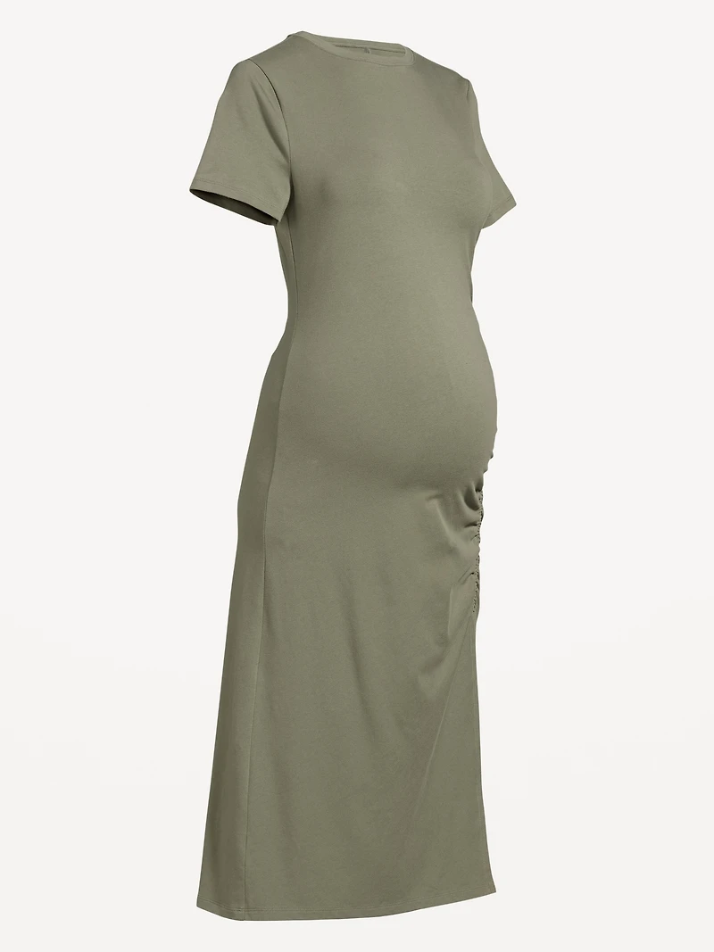 Robe froncée à manches courtes de maternité