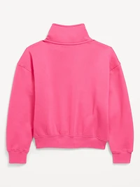 Oversized Quarter-Zip Sweatshirt for Girls