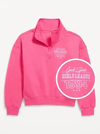 Oversized Quarter-Zip Sweatshirt for Girls