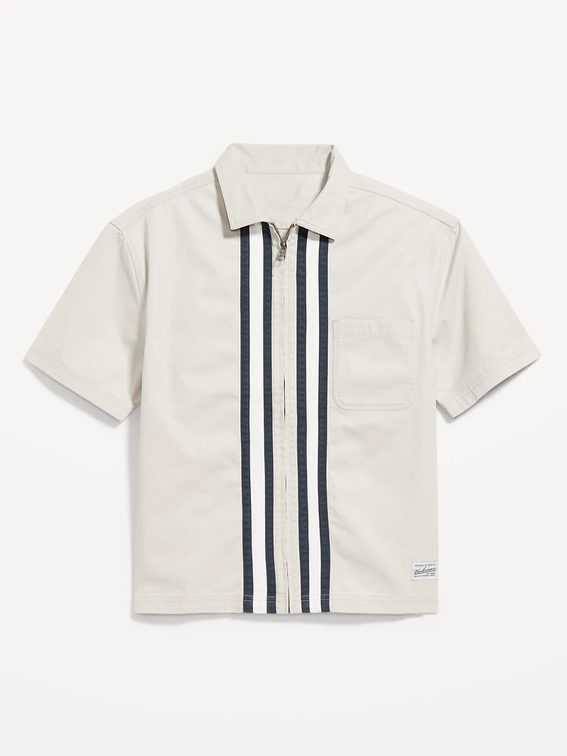 Full-Zip Moto Shirt