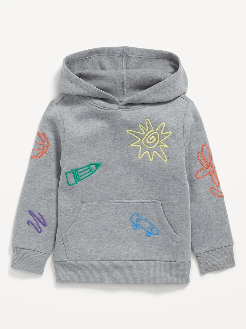 Embroidered Pullover Hoodie for Toddler Boys