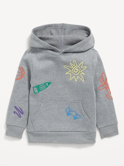 Embroidered Pullover Hoodie for Toddler Boys