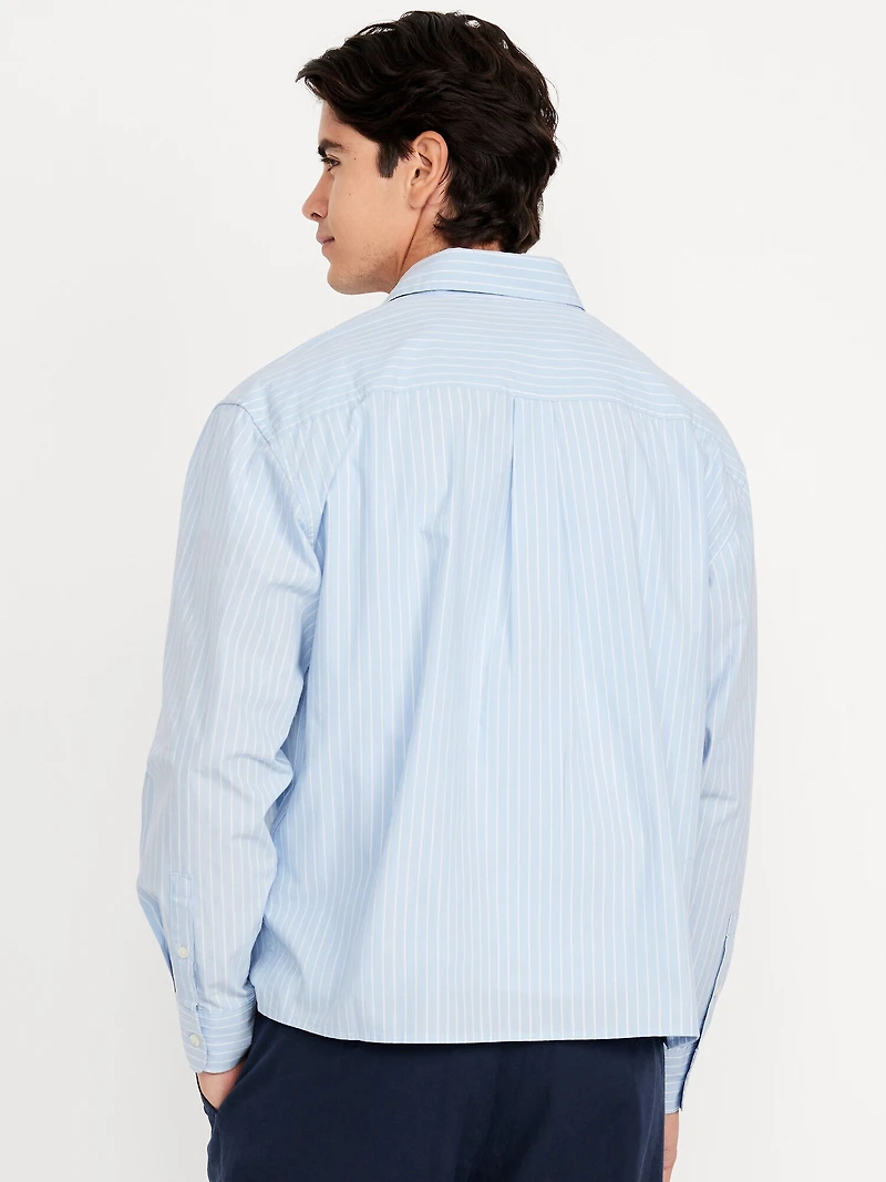 Oversized Cropped Poplin Shirt