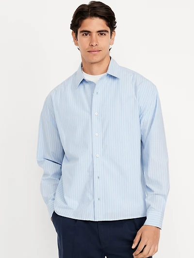 Oversized Cropped Poplin Shirt