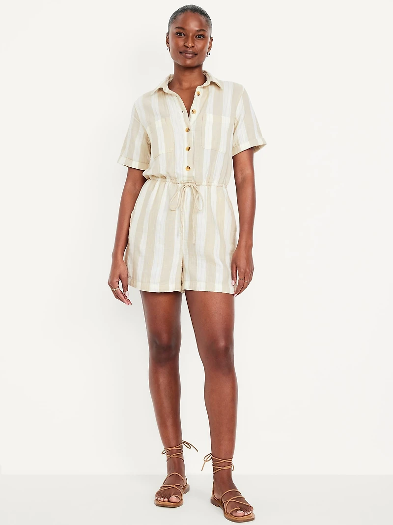 Crinkle Gauze Romper