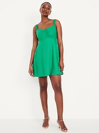 Fit & Flare Crepe Mini Dress