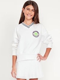 Dynamic Fleece V-Neck Graphic Sweatshirt for Girls