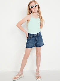 High-Waisted Frayed-Hem Jean Shorts for Girls
