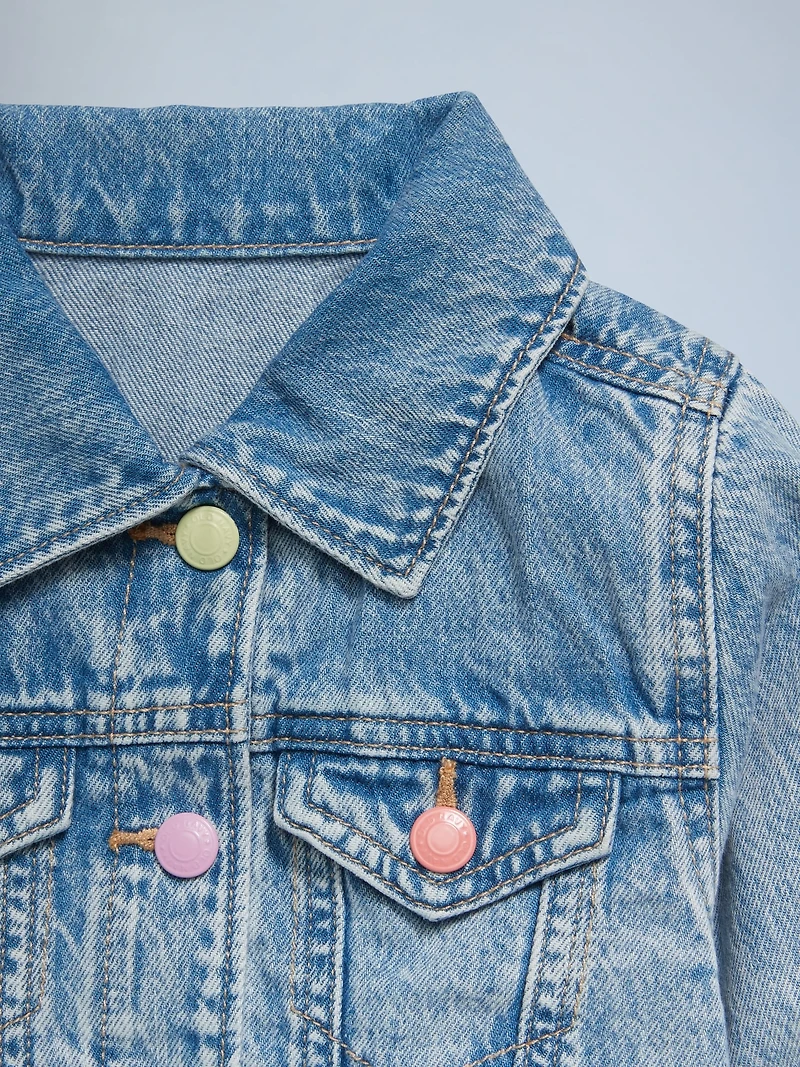 Cropped Trucker Jacket for Toddler Girls