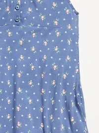 Printed Short-Sleeve Henley Dress for Girls