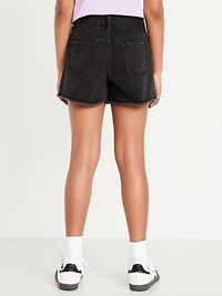 High-Waisted Frayed-Hem Jean Shorts for Girls