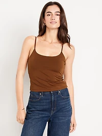 Fitted Double-Layer Cropped Cami Top