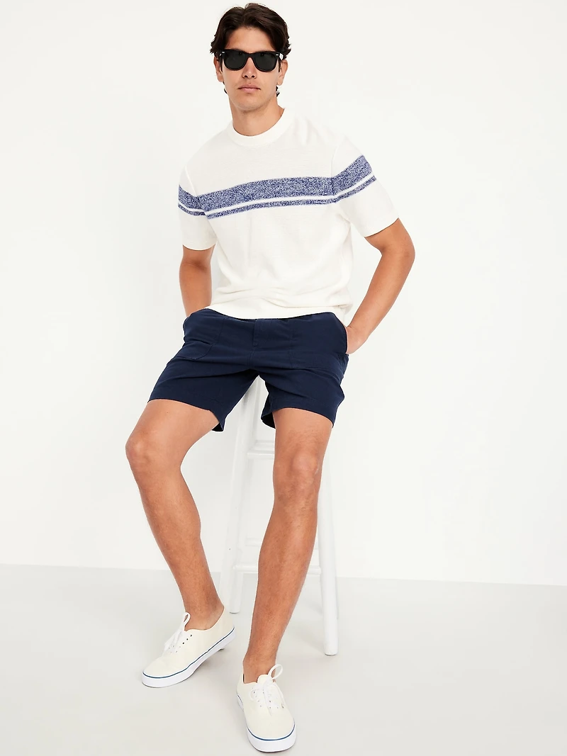 Short-Sleeve Striped Sweater