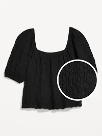 Puff-Sleeve Lace Top