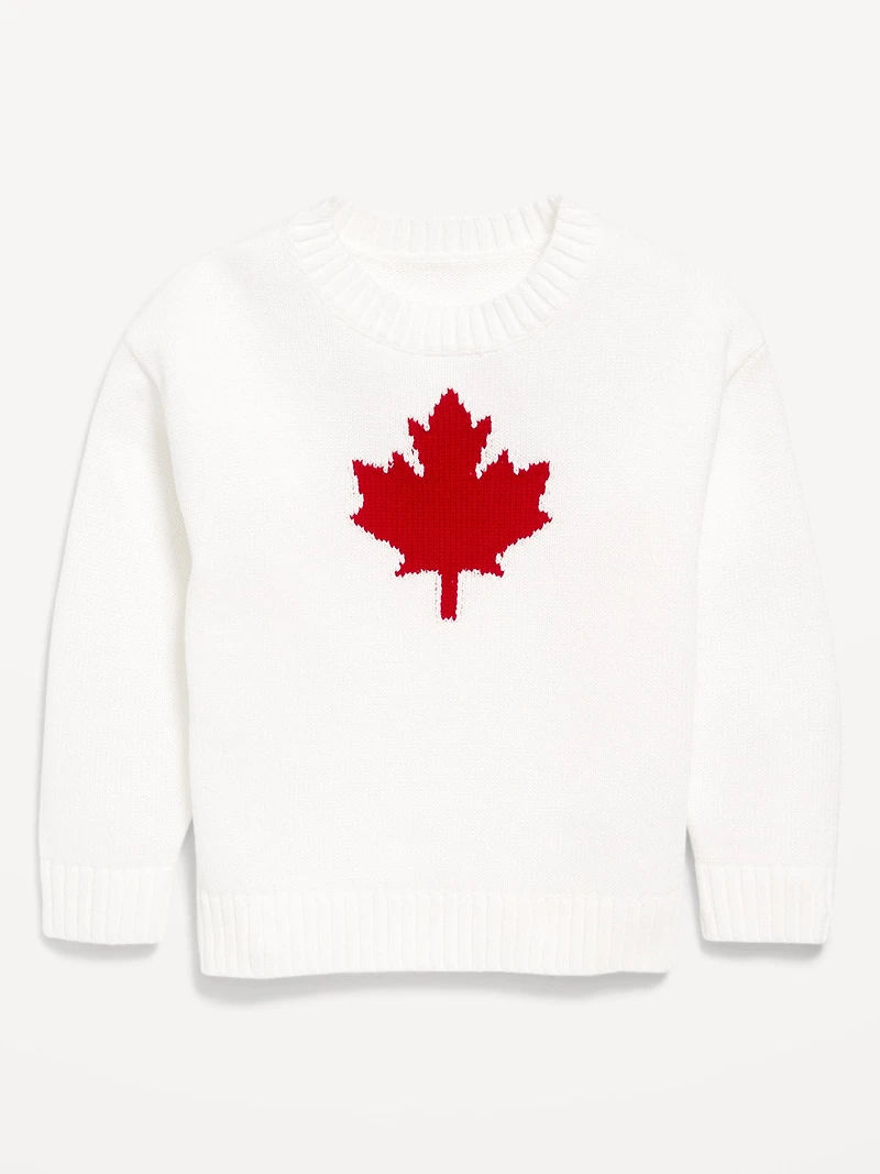 Long-Sleeve Flag-Graphic Sweater for Toddler Girls
