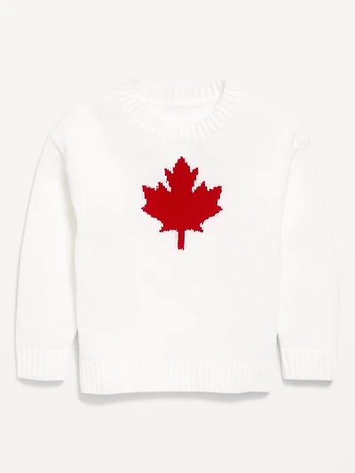 Long-Sleeve Flag-Graphic Sweater for Toddler Girls