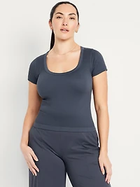 Exhale Seamless Cropped Rib T-Shirt