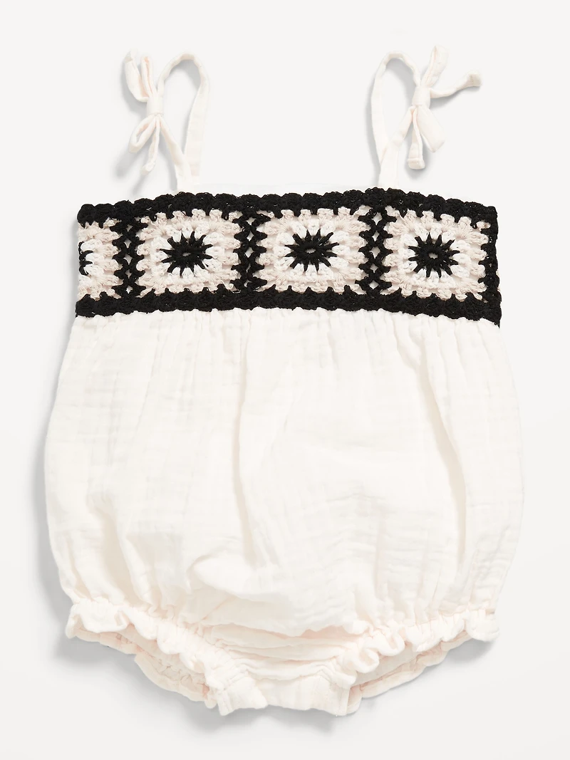 Sleeveless Double-Weave One-Piece Romper for Baby