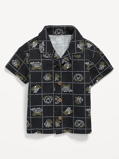 Short-Sleeve Linen-Blend Shirt for Baby