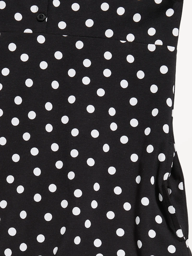 Printed Short-Sleeve Henley Dress for Girls